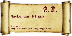 Neuberger Mihály névjegykártya
